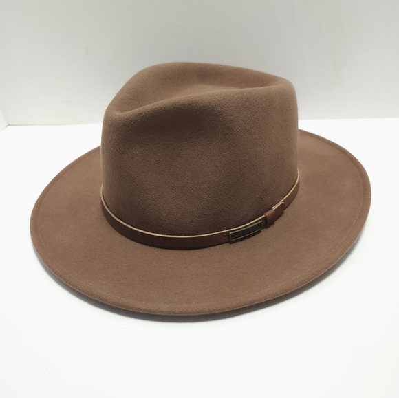 Eddie Bauer Lite Felt 100% Wool Brown Hat USA Size XL - Picture 1 of 12